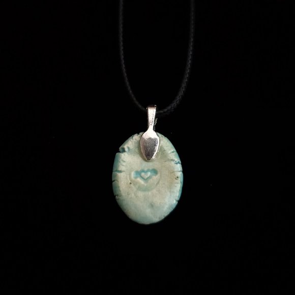 Handmade Ceramic Light Blue Ankh or Key of Life Pendant Necklace - Picture 9 of 14